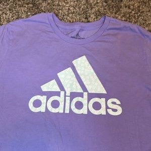Women’s Adidas short sleeve t-shirt. XL purple with sea foam green, pink, white
